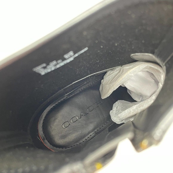 COACH Joy Lug Sole Booties Boots Womens 10 Black Leather Chunky New - Picture 9 of 10